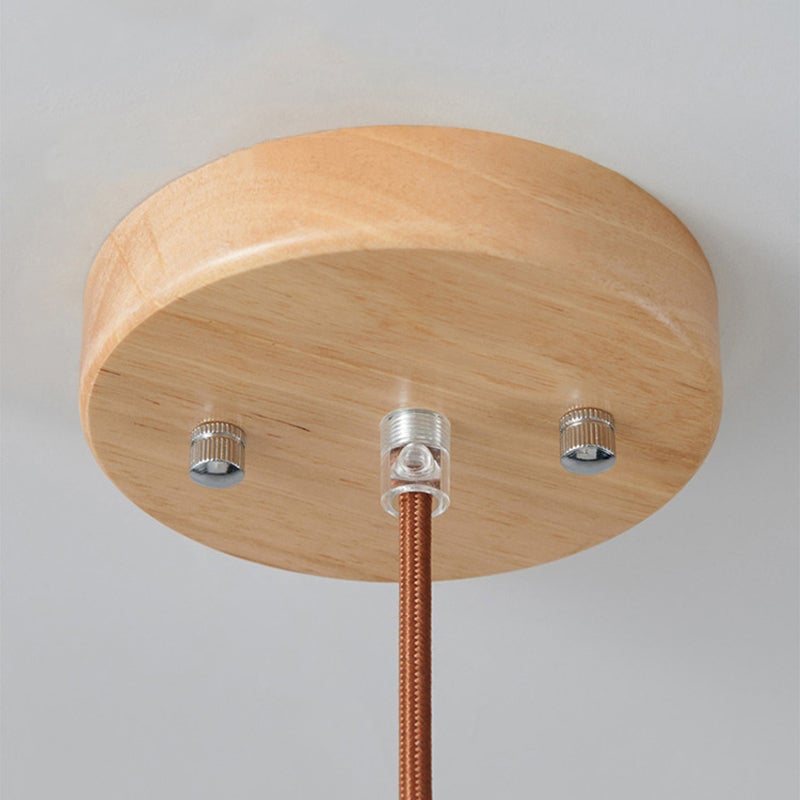 Ozawa Modern Wood/Glass Pendant Light, White - Lumpaz