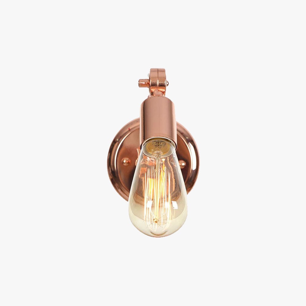 Alessio Wall Lamp Bulb Wooden Adjustable Makeup Gold, Living Room - Lumpaz
