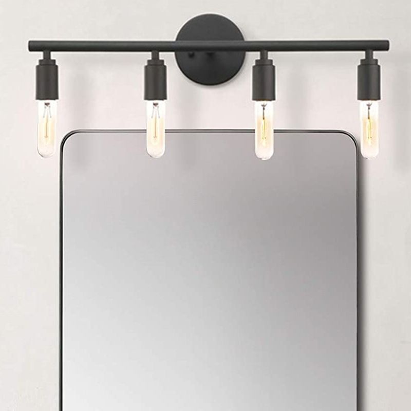 Alessio Modern Glass Vanity Wall Lamp, Black, Bathroom, 3/4 Light - Lumpaz