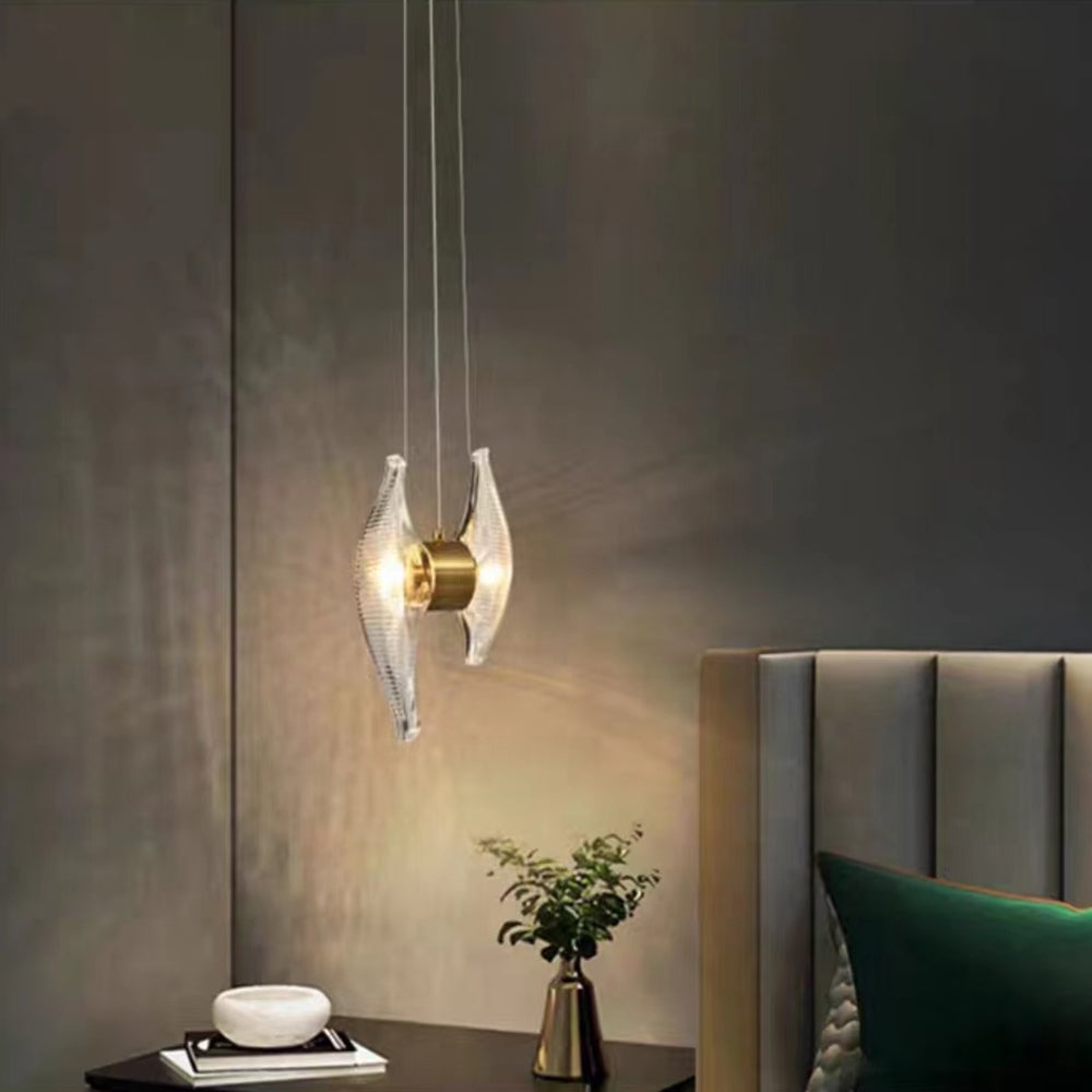 Kirsten Luxury Capiz Shell Pendant Light, Glass/Metal, Bedside/Dining Room - Lumpaz