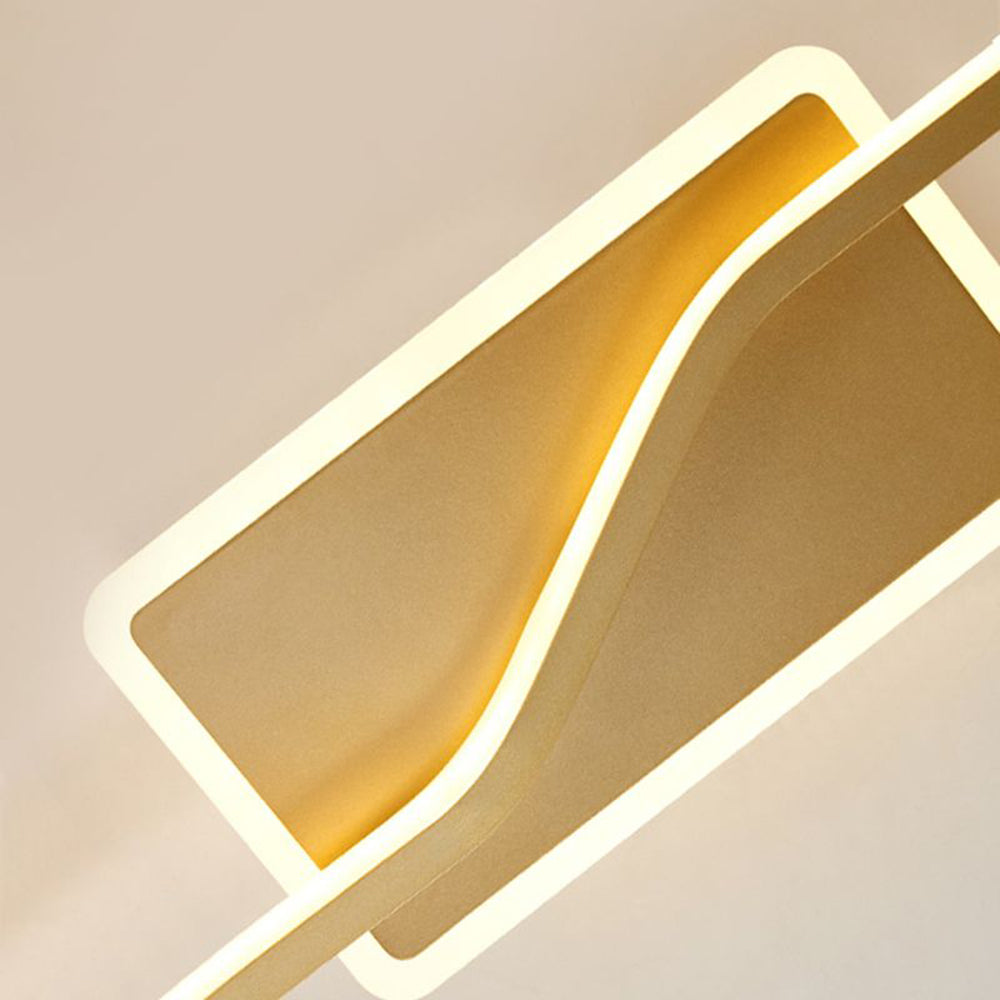 Leigh Luxury Curved Linear Metal Wall Lamp, Gold - Lumpaz