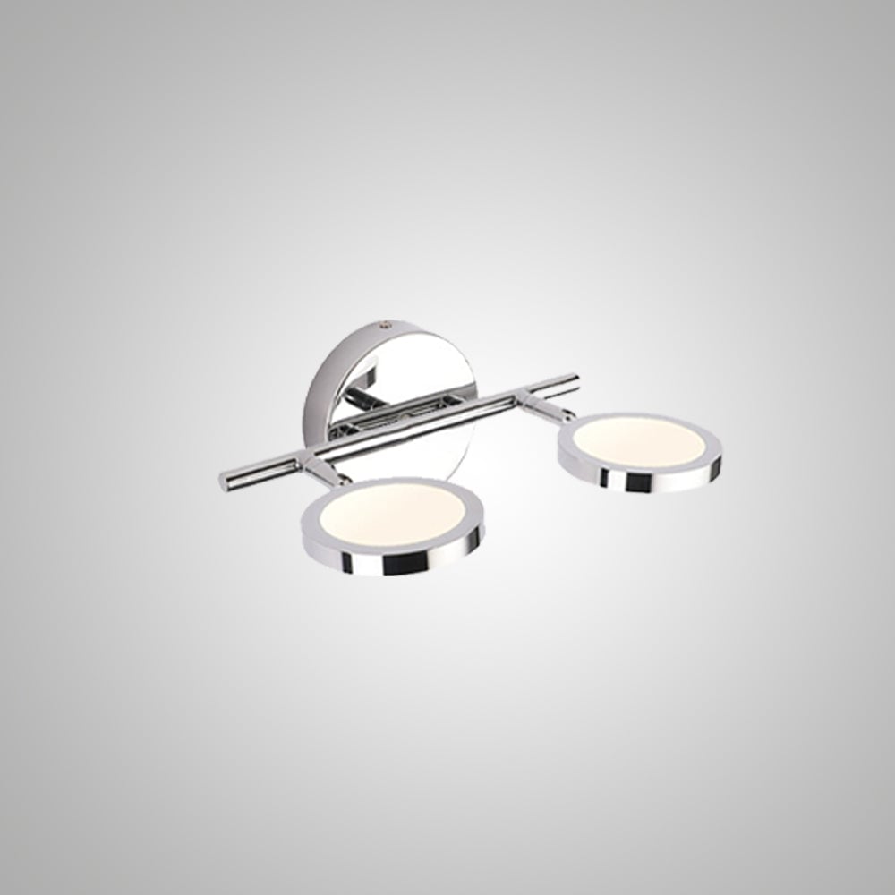 Leigh Modern Arc Wall Lamp, Silver, Metal/Acrylic, Front Mirror Vanity - Lumpaz