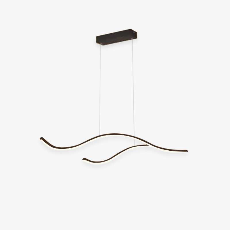 Curved Linear Pendant Light, Black/Gold - Lumpaz