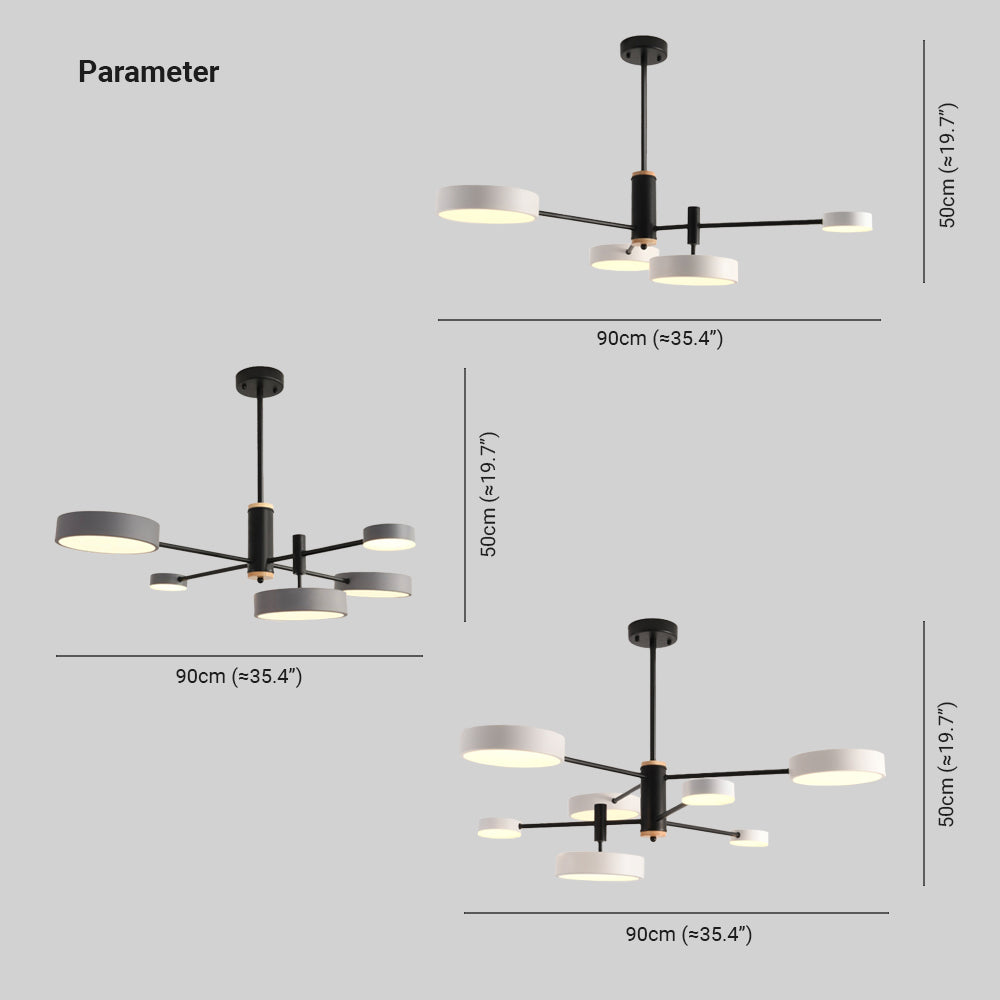 Sienna Pendant Light LED, Metal & Wood, Gray/White/Gold - Lumpaz
