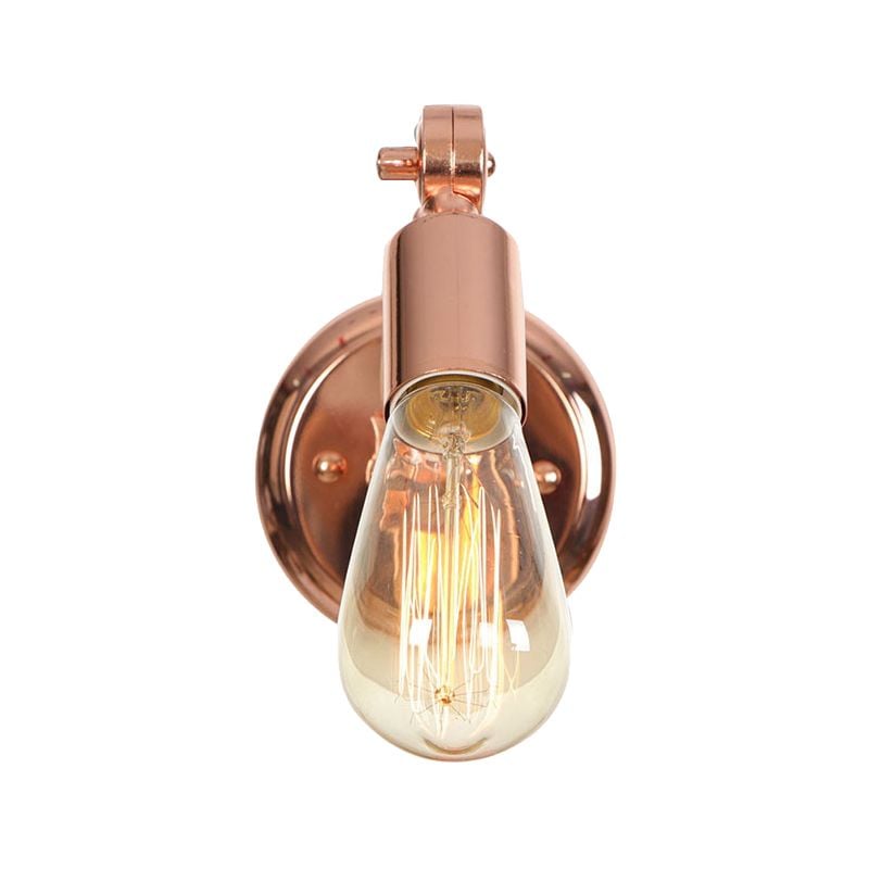 Alessio Wall Lamp Bulb Wooden Adjustable Makeup Gold, Living Room - Lumpaz