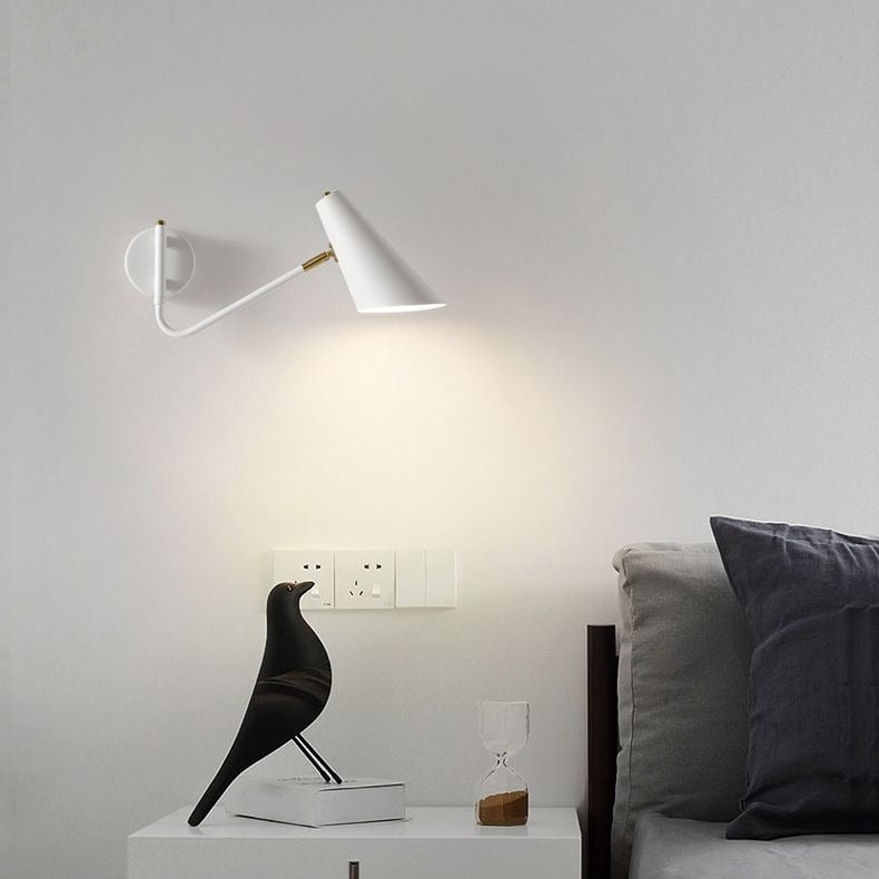 Brady Rotatable Wall Lamp, Black & White & Gold, Bedroom - Lumpaz
