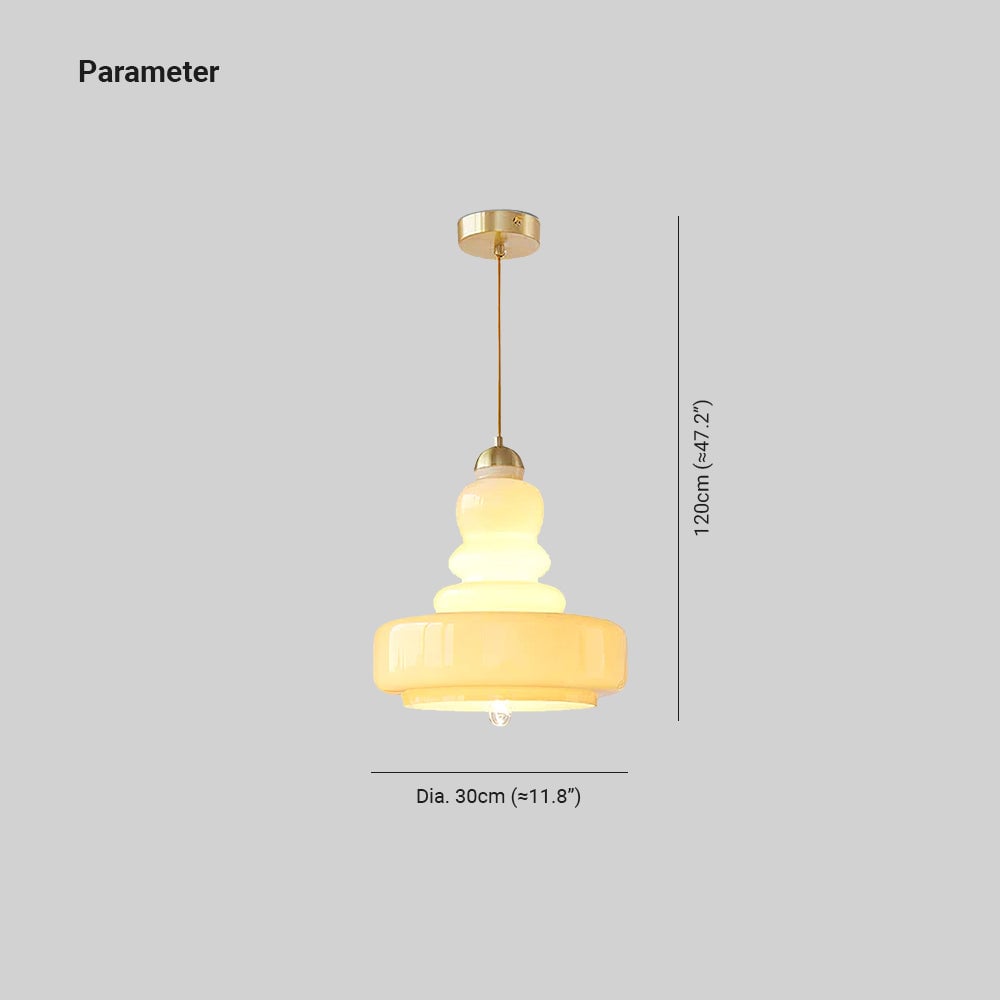 Morandi French Modern Kitchen Pendant Light Beige Glass/Metal Living Room - Lumpaz