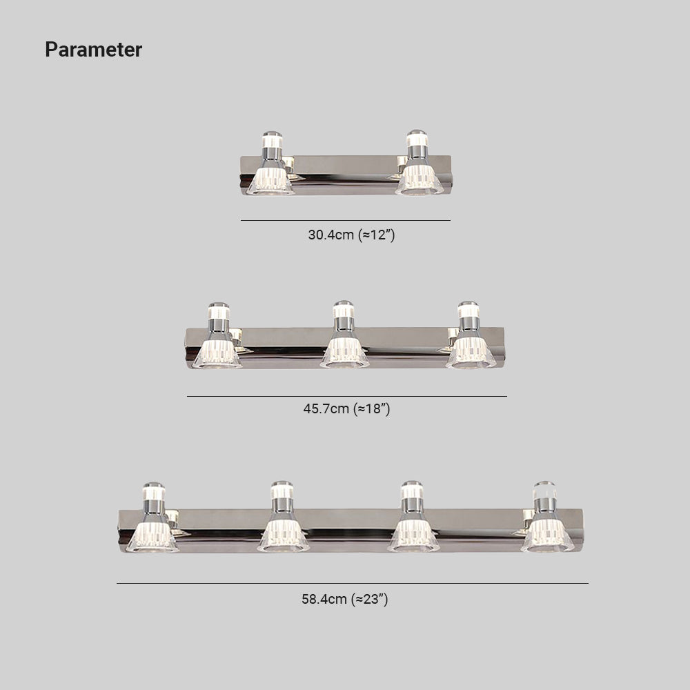 Kristy Conic Modern Multi Metal Mirror Front Vanity Wall Lamp, Silver - Lumpaz