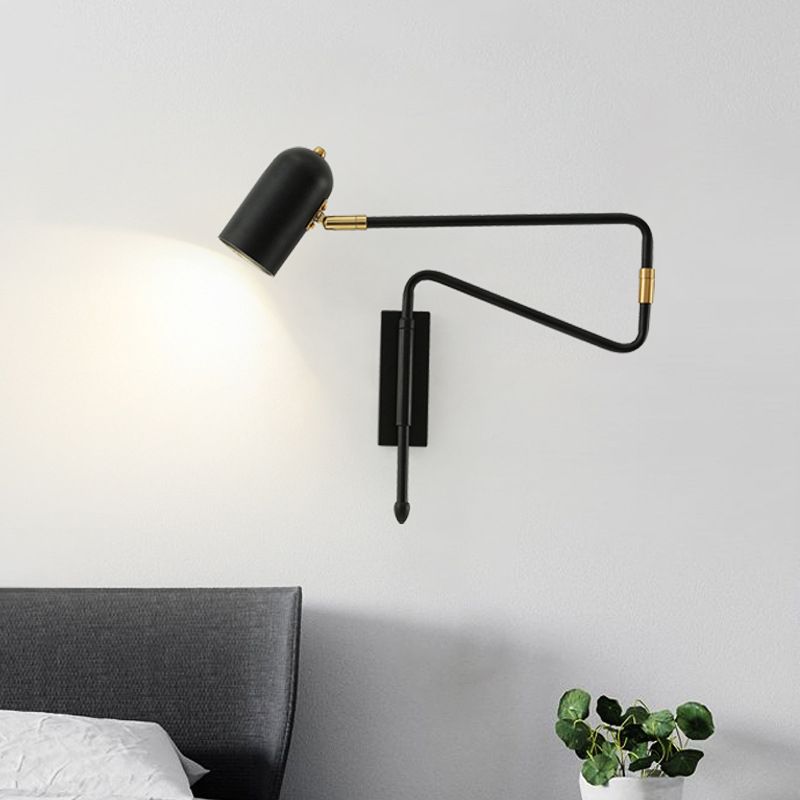 Freja Wall Lamp Modern, Metal Adjustable, Black/Gold, Study - Lumpaz