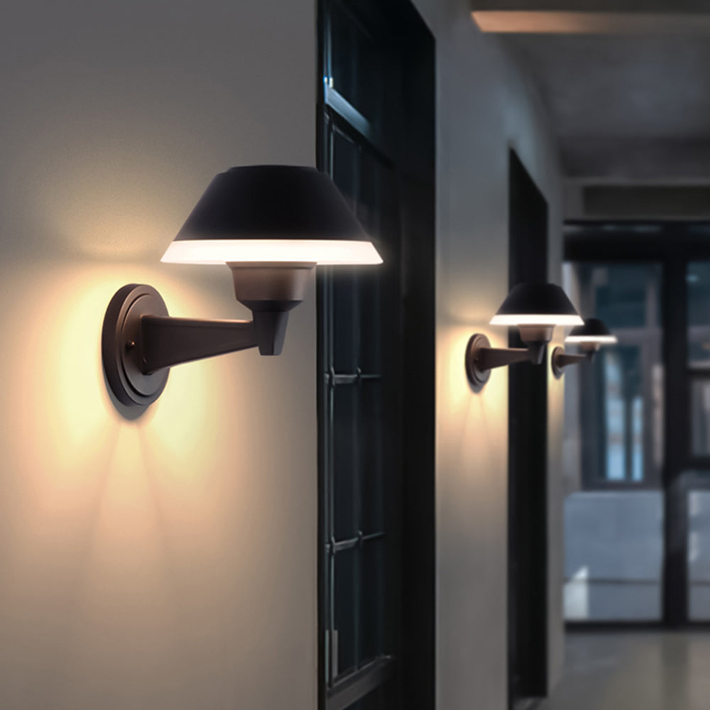 Carins Modern Bowl Metal/Acrylic Outdoor Waterproof Wall Lamp, Black - Lumpaz