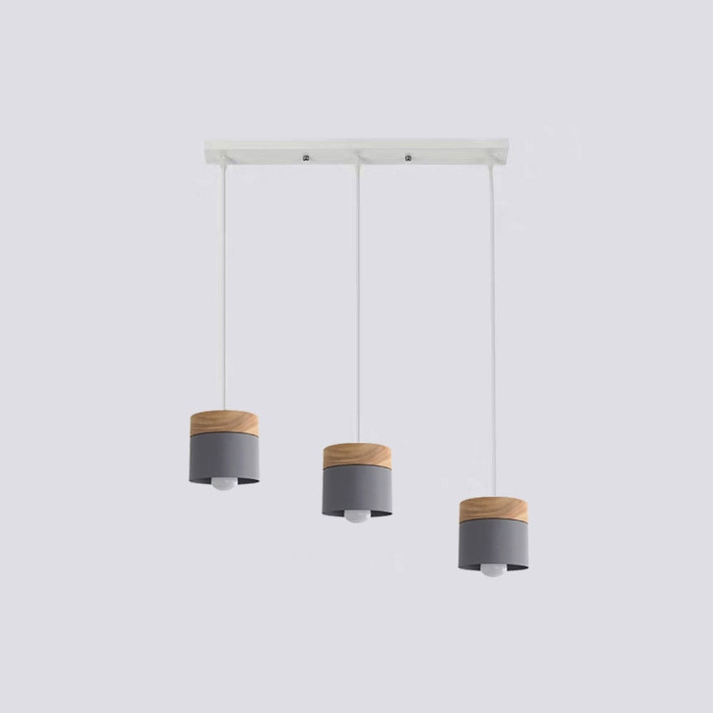 Morandi Modern Can Shape Metal/Wood Pendant Light - Lumpaz