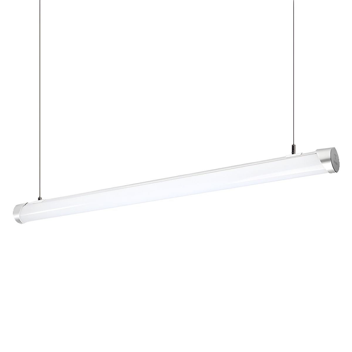 Minimalist Tube Glass/Metal Pendant Light, White, Dining Room - Lumpaz