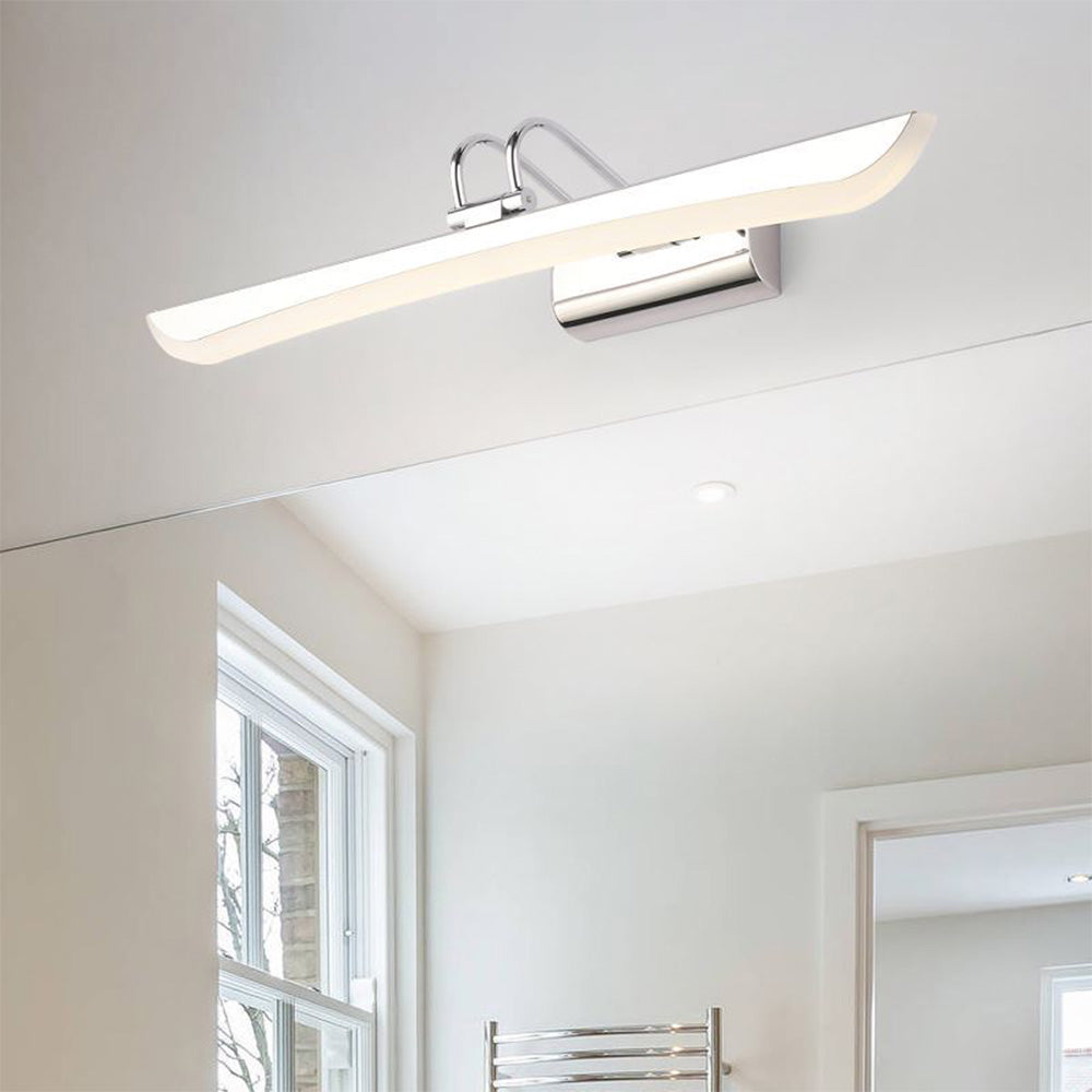 Leigh Modern Linear Metal Mirror Front Vanity Wall Lamp, White - Lumpaz