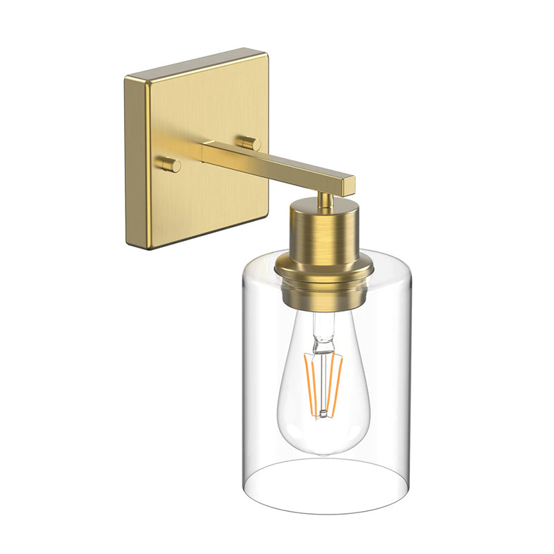 Alessio Modern Mirror Front Black Vanity Wall Lamp, Metal/Glass - Lumpaz