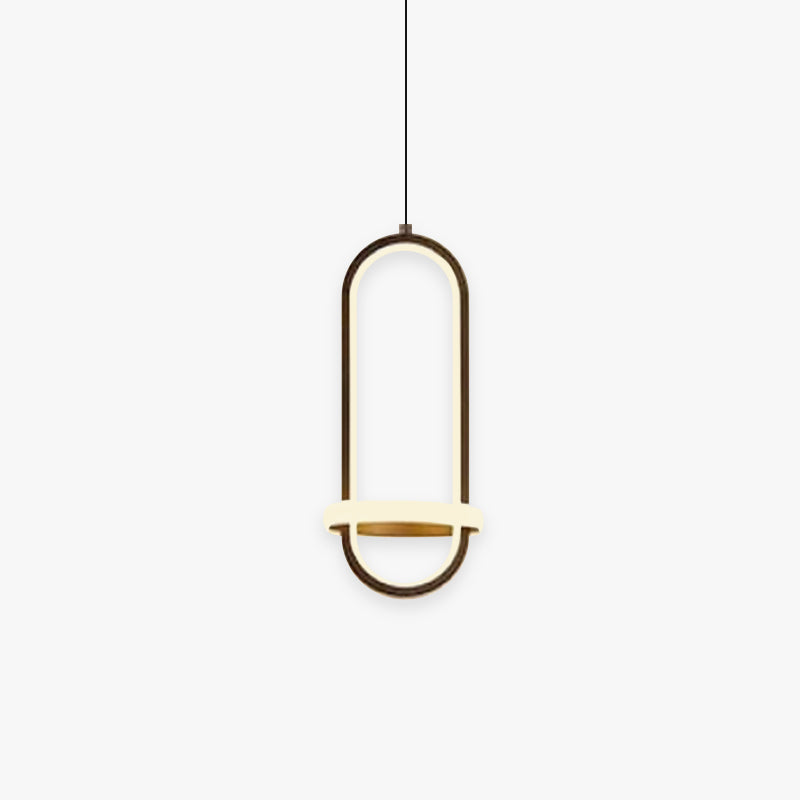 Nyla Modern Minimalist LED Ring Pendant Light, Black/Gold - Lumpaz