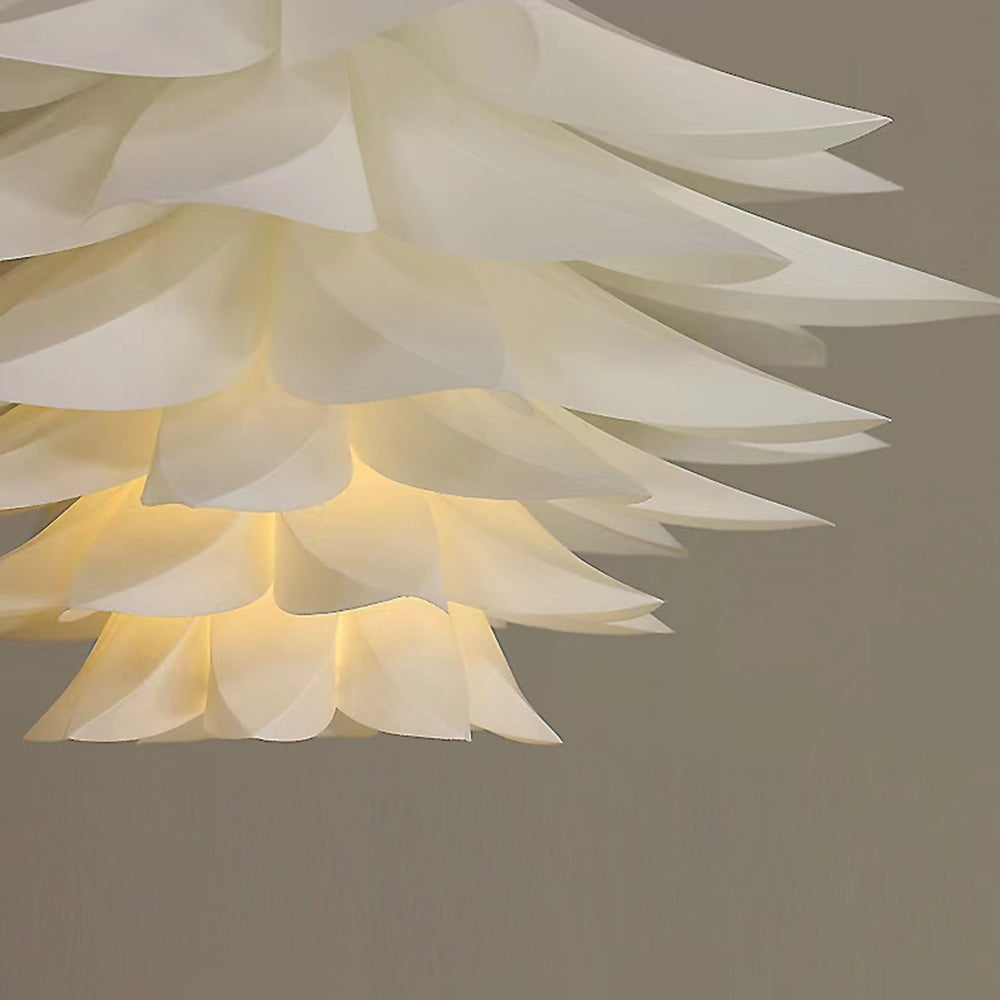 Bella Nordic Minimalist Lotus Pendant Light, Metal/PVC, White - Lumpaz