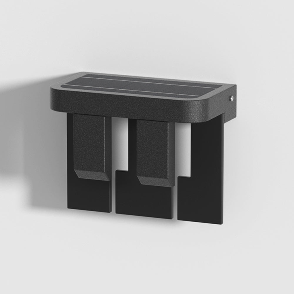 Orr Modern Minimallist Metal Solar Outdoor Garden/Yard Wall Lamp, Black - Lumpaz