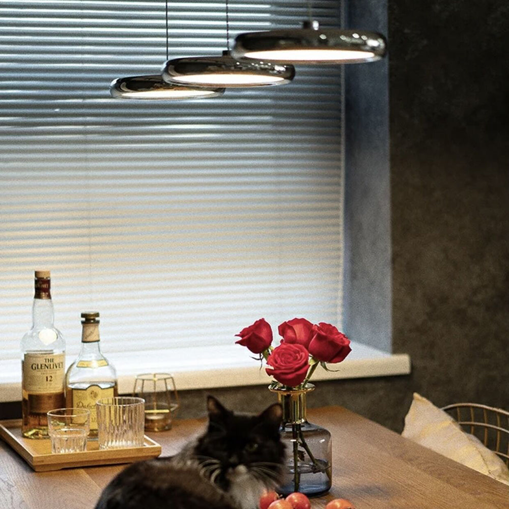 Welsh Minimalist Circular Metal Pendant Light,Silver/Gold/Rose Gold - Lumpaz