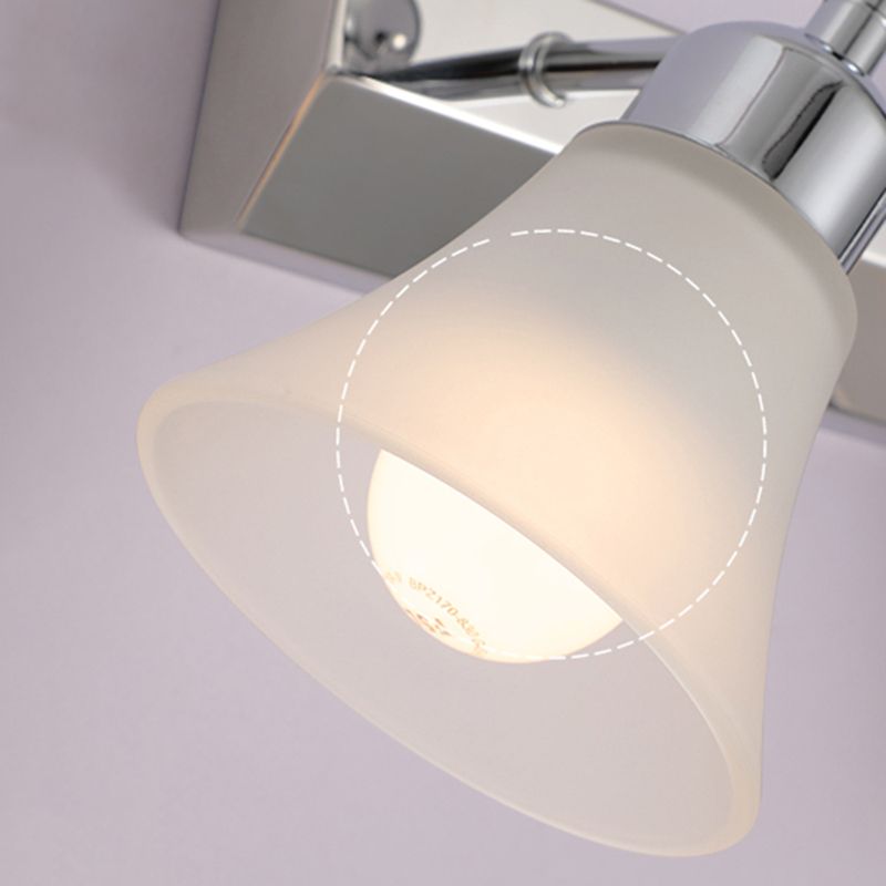 Leigh Nordic Flower Shaped Steel&Glass Bedroom Wall Lamps, Sliver - Lumpaz