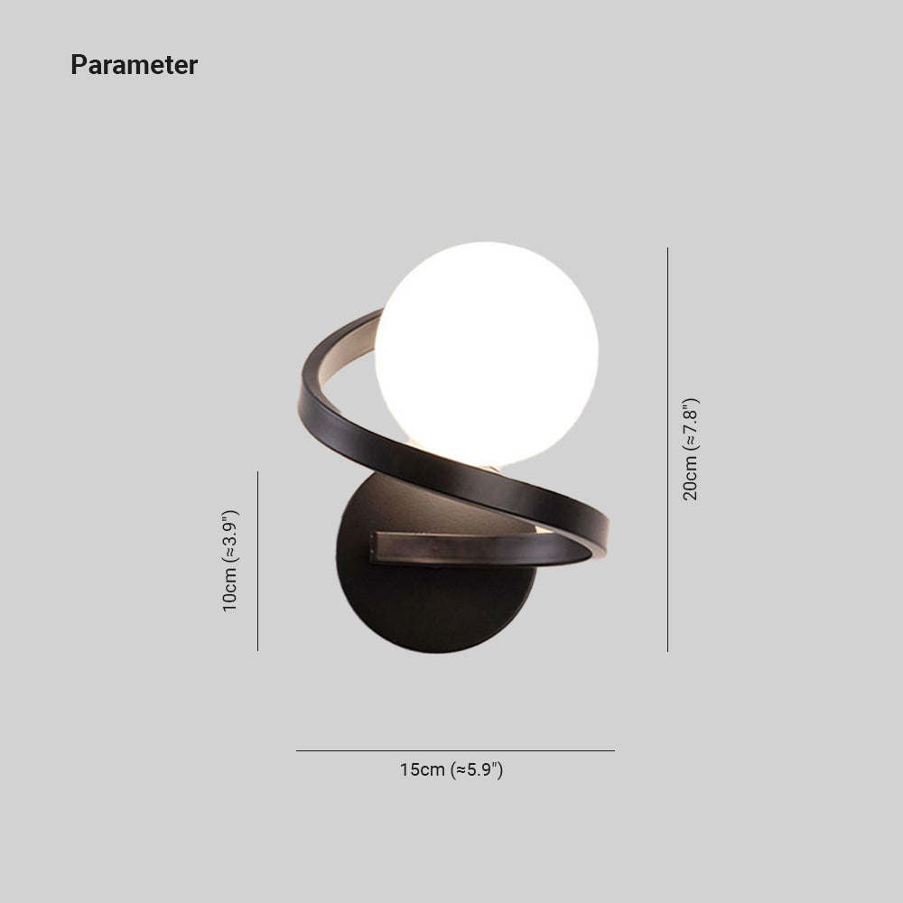 Nordic Globe Glass Vanity Wall Lamp, Gold/Black, Bedroom - Lumpaz