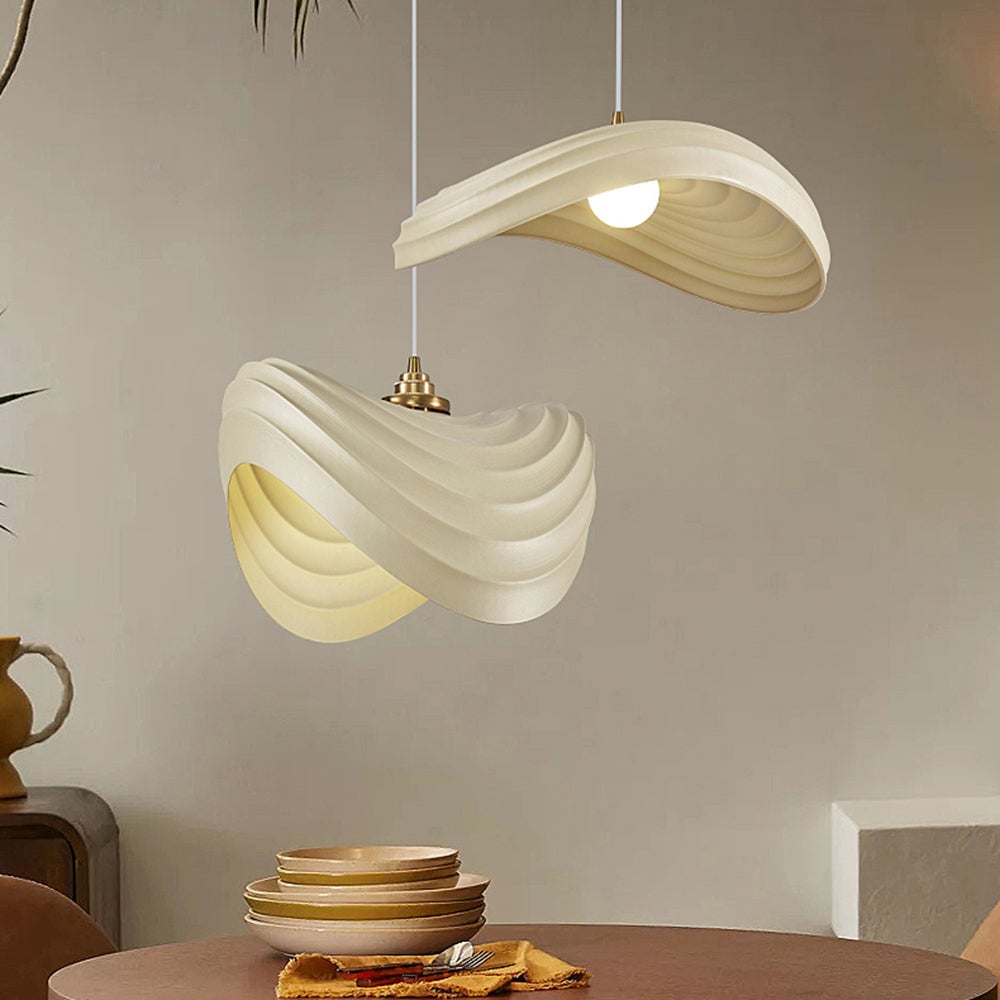 Renée Wabi-Sabi Minimalisme Ripple Pendant Light, Resin&Metal - Lumpaz