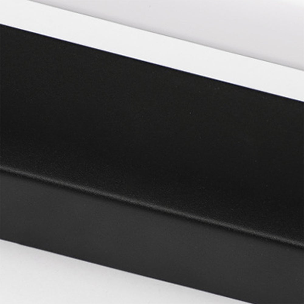 Leigh Minimalist Linear Cylindrical Metal/Acrylic Wall Lamp, Black, Bathroom - Lumpaz