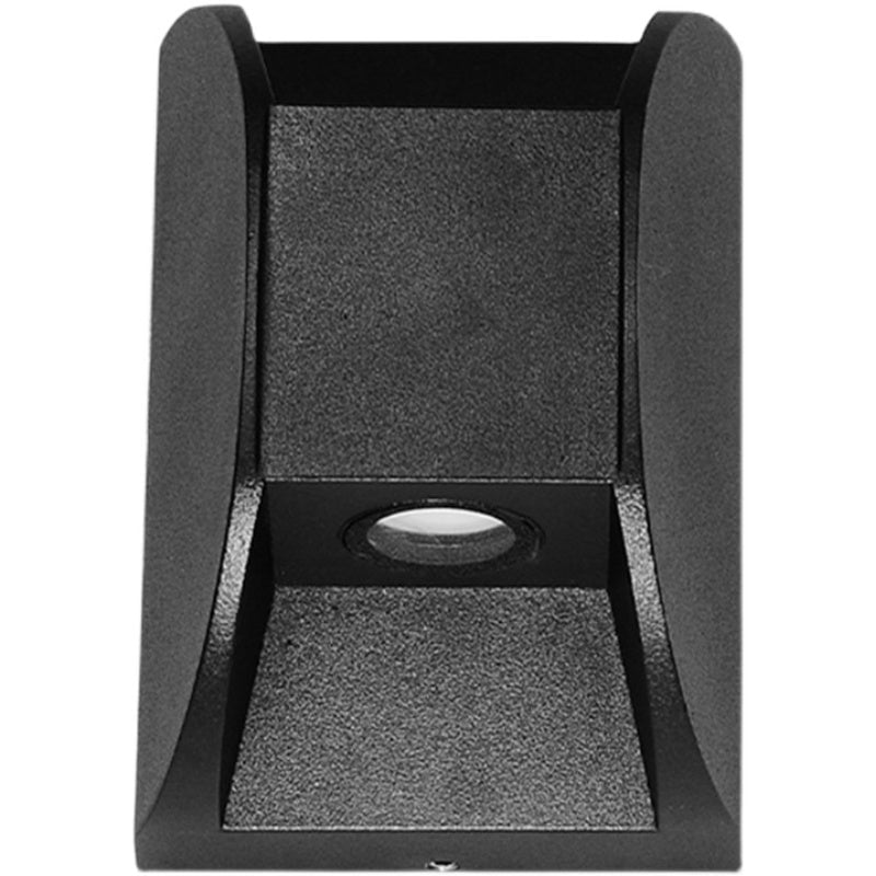 Orr Minimalist Up/Down Metal Outdoor Wall Lamp, Black - Lumpaz