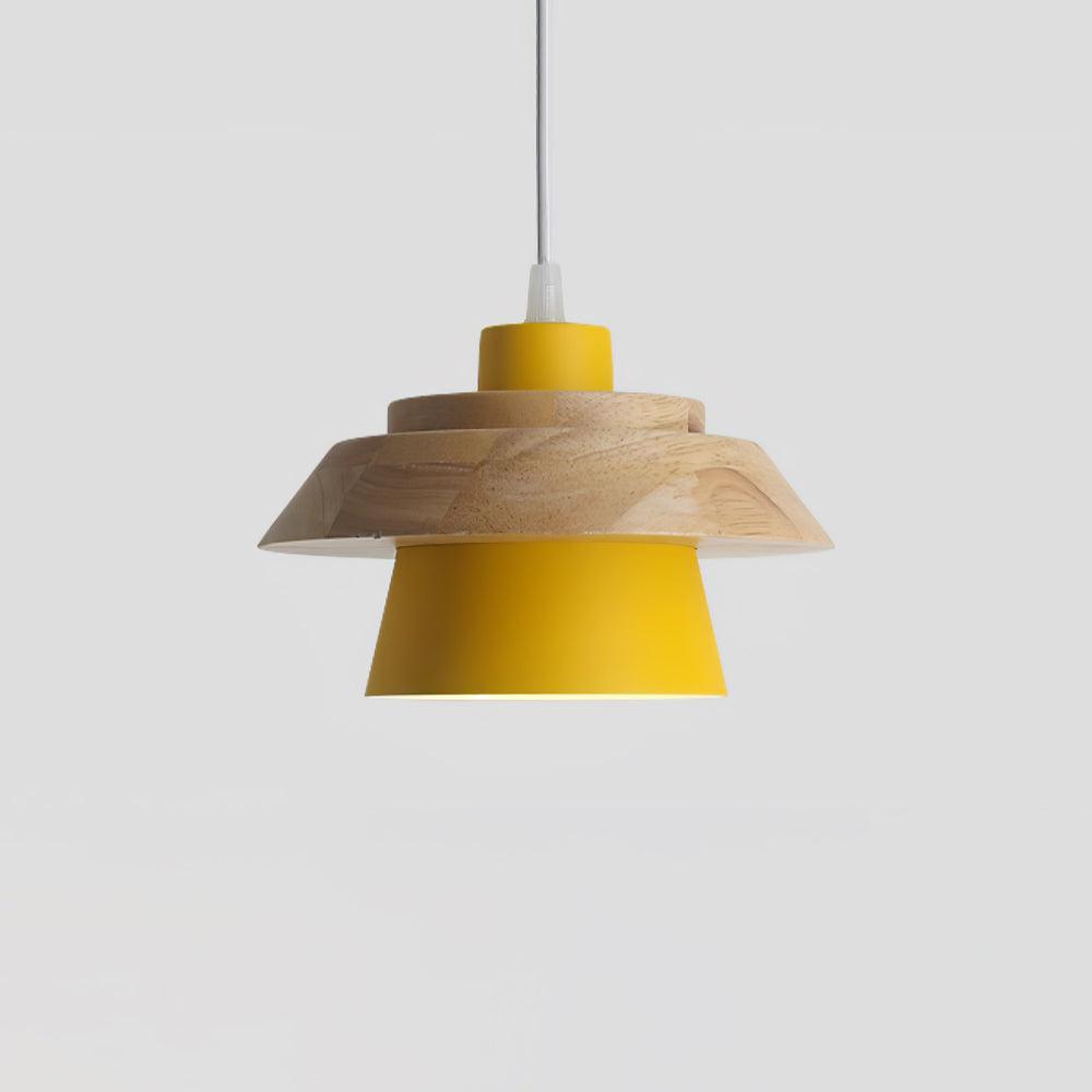 Zaid Modern Glass/Wood Pendant Light, Multi Color - Lumpaz