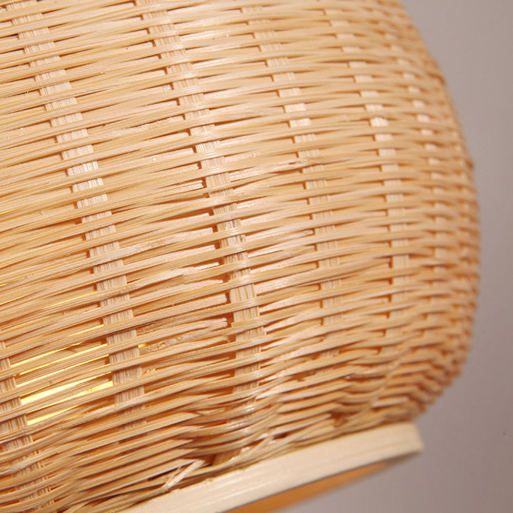 Ritta Farmhouse Metal/Rattan Outdoor Wall Lamp, Log Color - Lumpaz