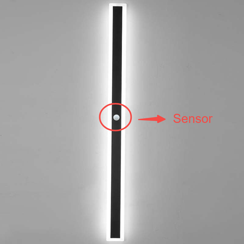 Edge Radiance Linear Metal LED Outdoor Wall Lamp, Black/White - Lumpaz