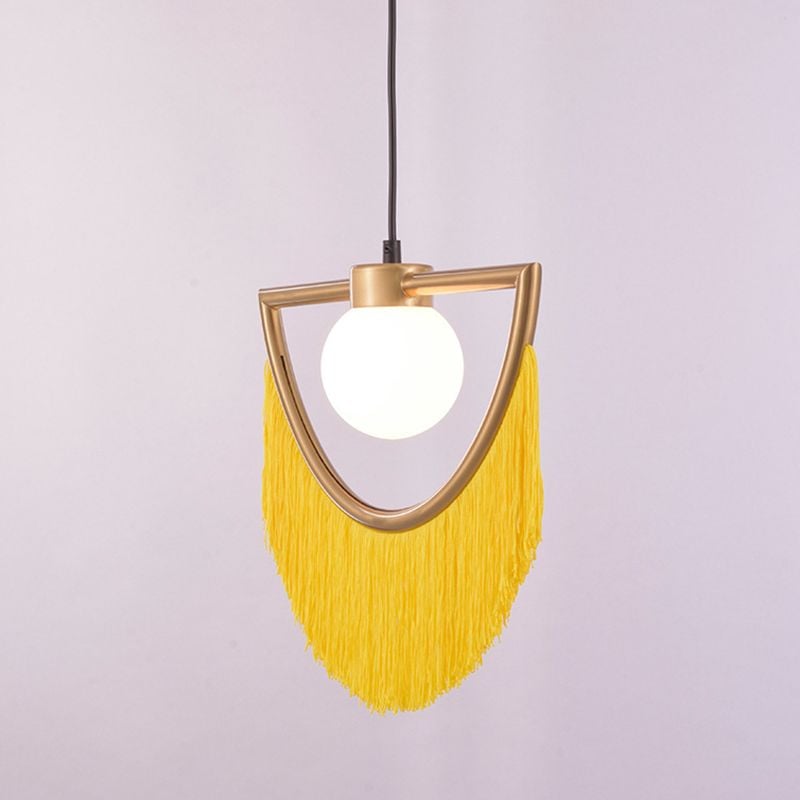 Minori Retro Fringe Fabric Pendant Light - Lumpaz