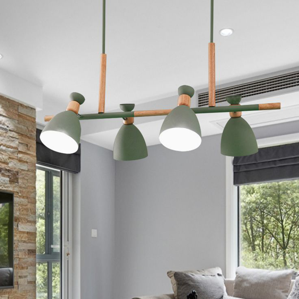 Morandi Nordic Multi Rope Wood Pendant Light, White/Green/Gray - Lumpaz