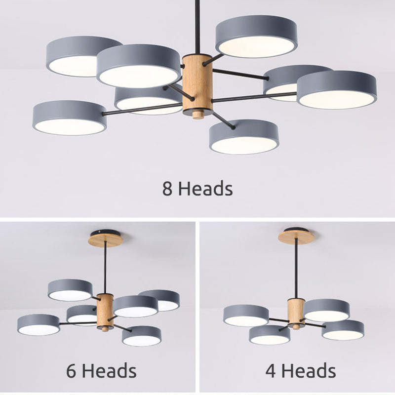 Sienna Art Deco Pendant Light, White/Green/Gray, Metal/Wood - Lumpaz