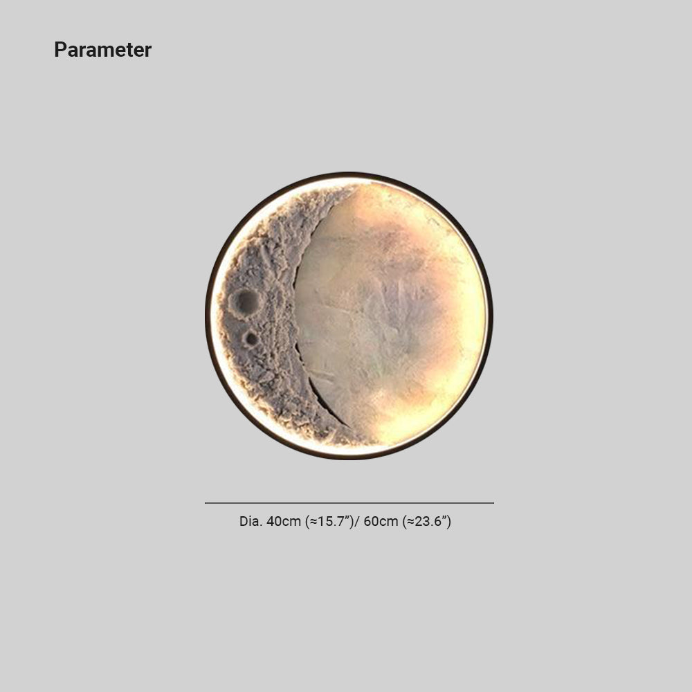 Elif Outdoor Wall Lamp Moon Modern, Led, Black, Courtyard - Lumpaz