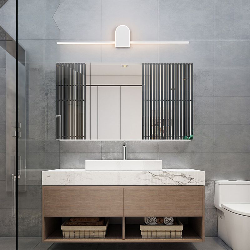 Edge Modern Linear Geometric Vanity Wall Light, Black/White - Lumpaz