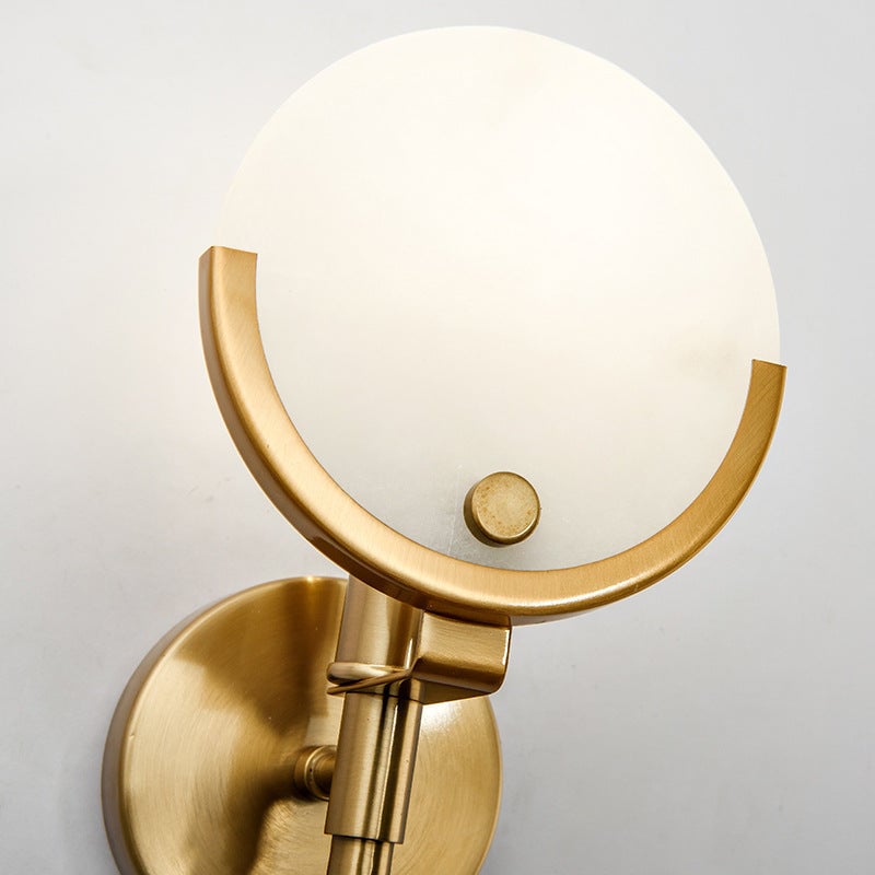 Valentina Modern Ball Metal/Dolomite LED Wall Lamp, Gold - Lumpaz