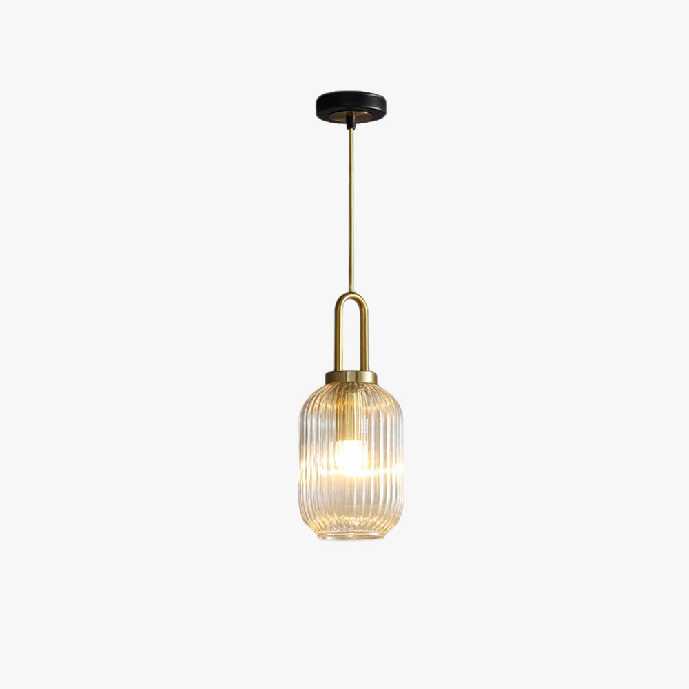 Sanna Modern Ribbed Clear Glass Pendant Light - Lumpaz