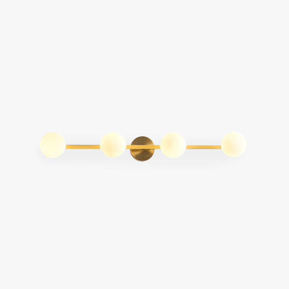 Valentina Retro Globe Linear Metal/Glass Wall Lamp, Gold, Bathroom - Lumpaz
