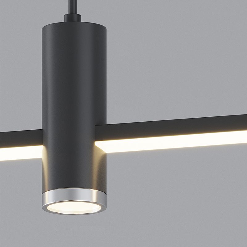 Edge Modern Metal Linear Pendant Light, Black & Gold - Lumpaz