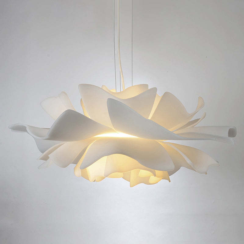 Bella Elegant Flower Pendant Light White Metal/Acrylic Living Room - Lumpaz
