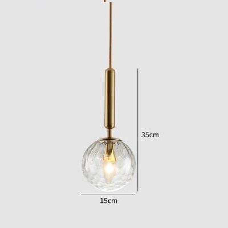 Valentina Modern Glass Ball Pendant Light, White/Clear - Lumpaz