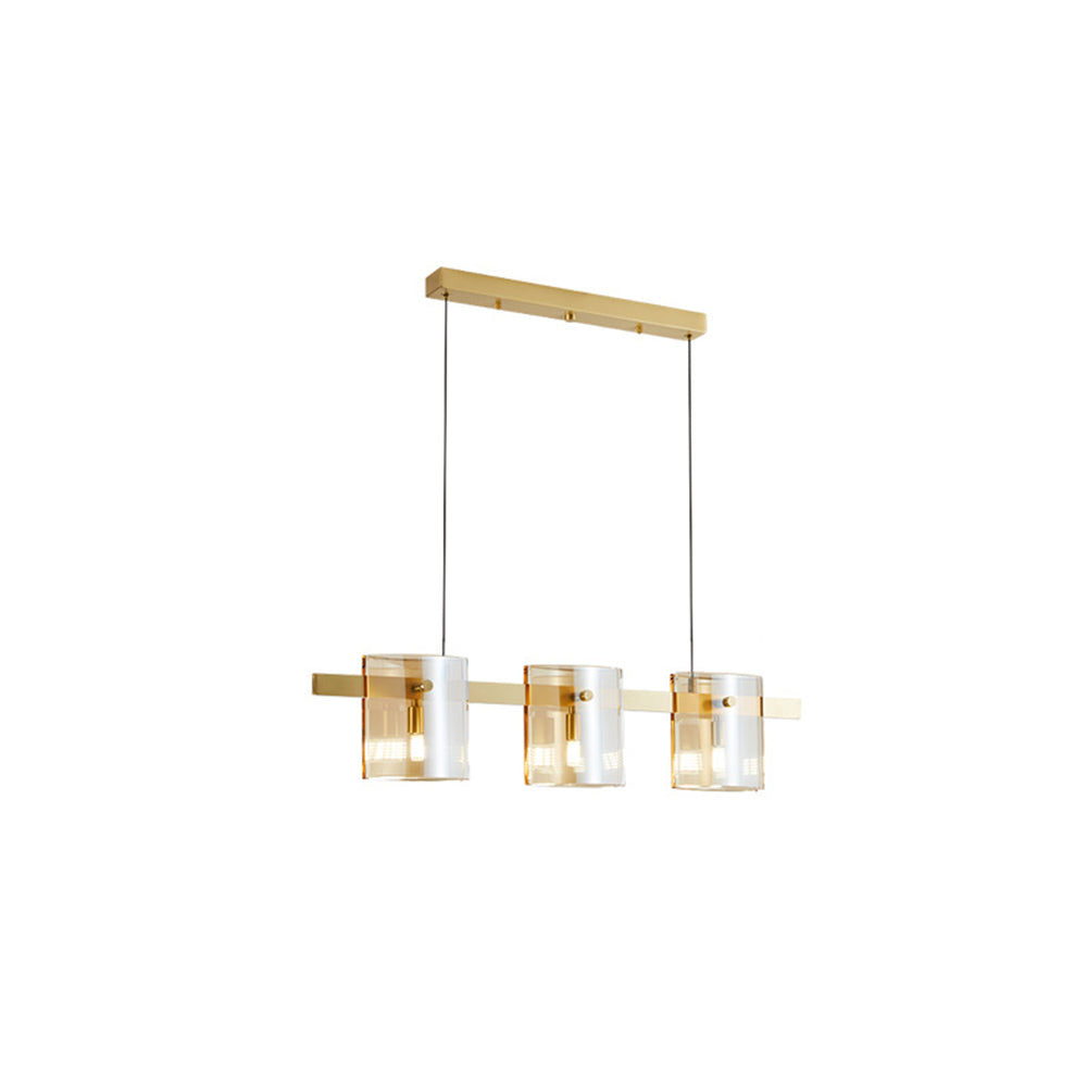 Evette Minimalist Linear Metal Pendant Light, Black/Gold - Lumpaz