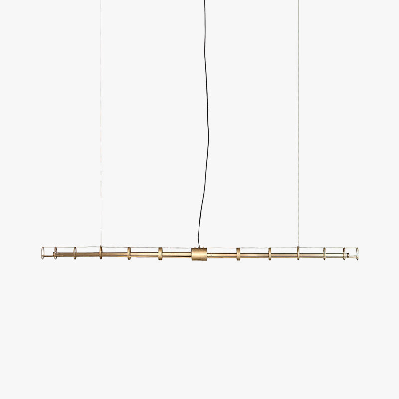Edge Modern Minimalist Linear Metal/Glass Pendant Light, Gold - Lumpaz