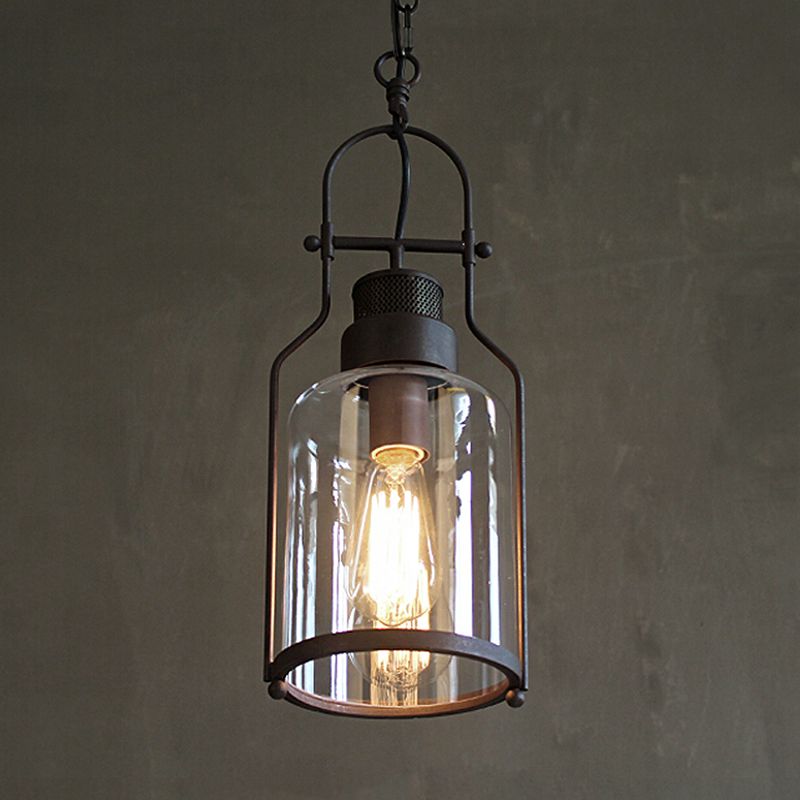 Austin Vintage Industrial Pendant Light, Black/Rust - Lumpaz