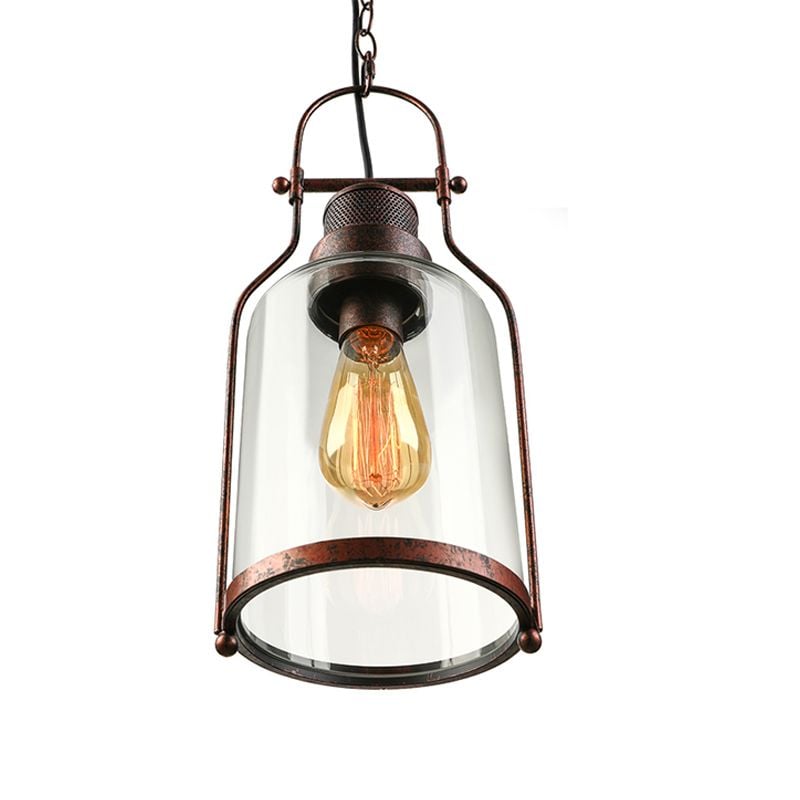 Austin Vintage Industrial Pendant Light, Black/Rust - Lumpaz