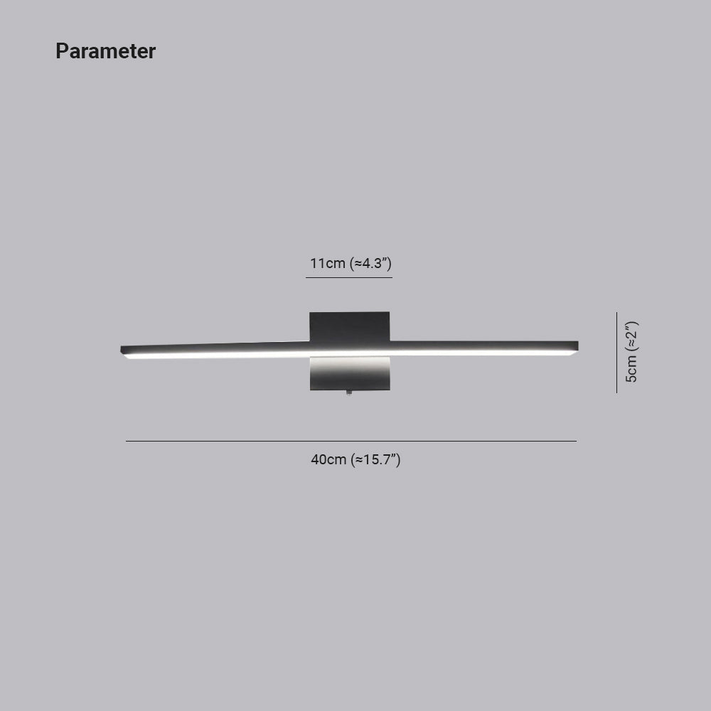 Edge Modern Linear/Square Mirror Front Vanity Metal LED Wall Lamp - Lumpaz