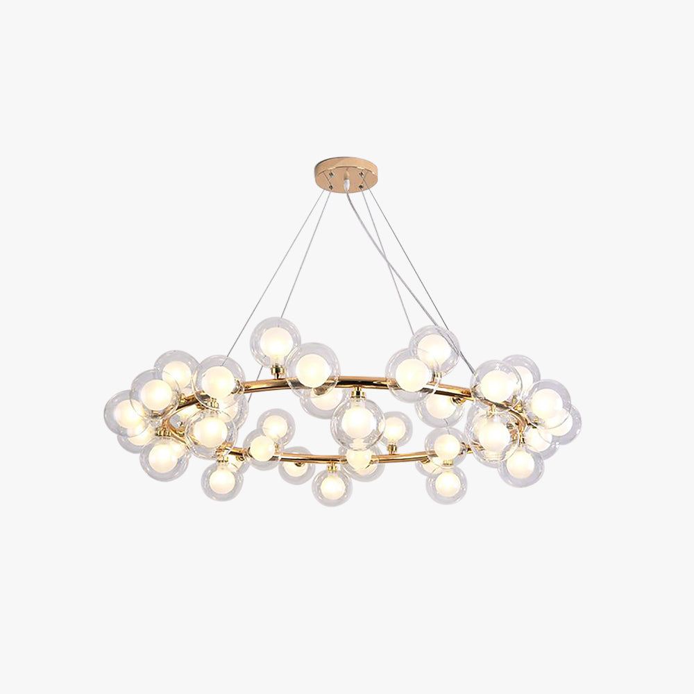 Valentina Modern Gold Bubble Pendant Light, Metal & Glass - Lumpaz