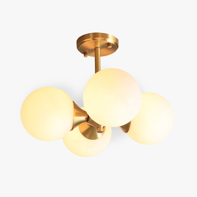 Valentina Vintage Globe Glass Art Deco Pendant Light, Bedroom - Lumpaz