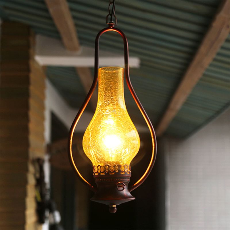 Alessio Rustic Vintage Kerosene LED Pendant Light - Lumpaz