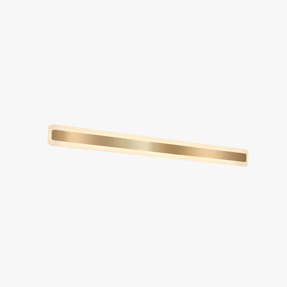 Leigh Modern Rectangular Vanity Mirror Front Wall Lamp, Gold - Lumpaz